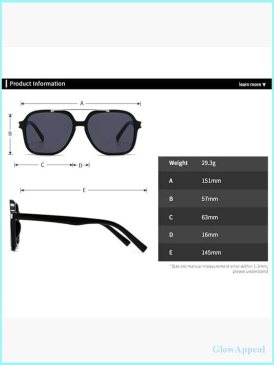 Retro Square Sunglasses Women Oversized 70s Shades UV Protection Vintage Pilot